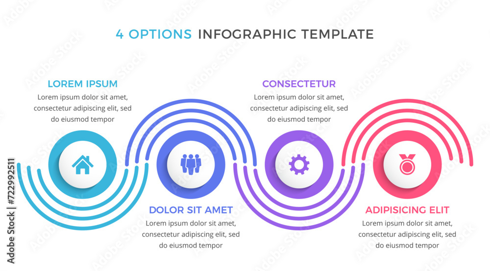 Fototapeta premium Infographic template with four options or steps, vector eps10 illustration