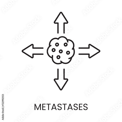 Metastasis line icon vector cancer disease