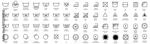 Laundry icons set for cloth design