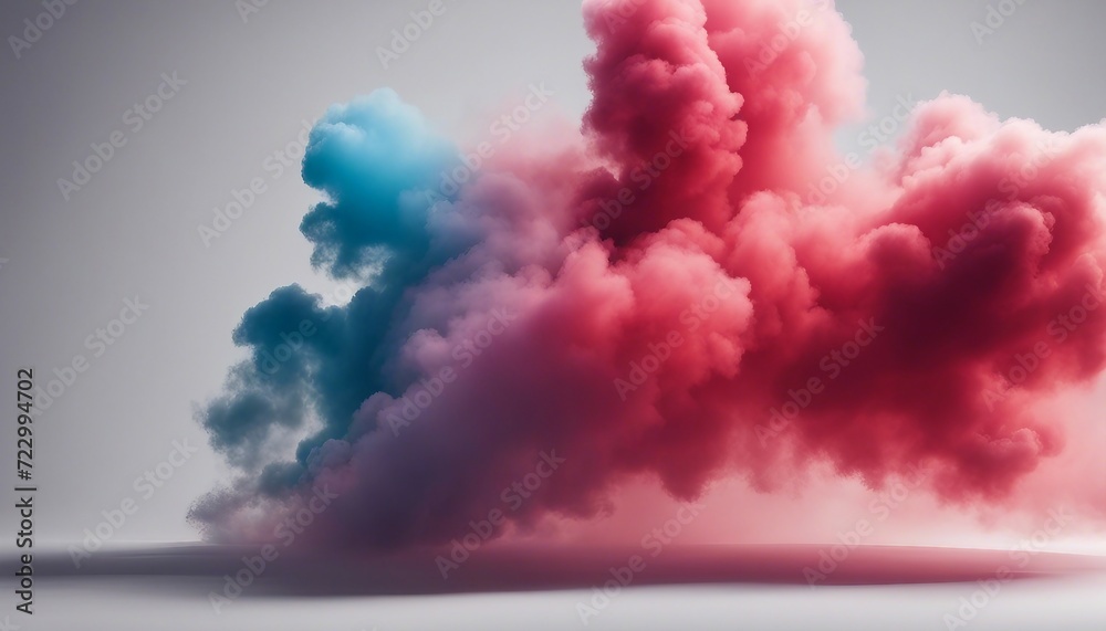 Rainbow Fog or smoke color isolated transparent special effect. Abstract red dust explosion on white

