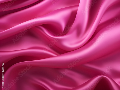 Smooth elegant silk or satin fabric in bright purple-pink luxury color with fabric texture, abstract background design with copy space.
