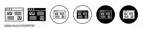 Native Advertising vector icon set collection. Native Advertising Outline flat Icon.