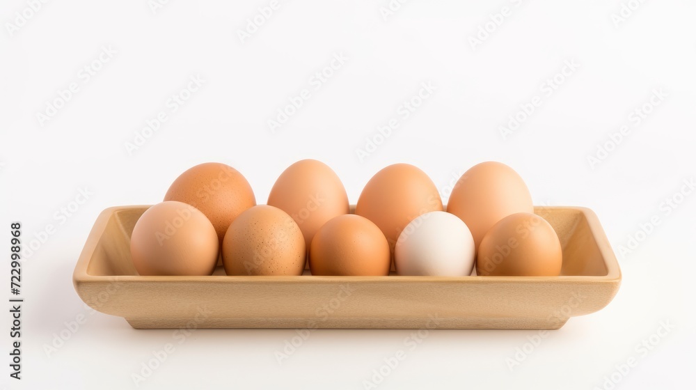 A carton of fresh eggs different shades of brown and white egg. A carton of fresh eggs different shades of brown and white egg.