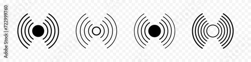 Set of vector radar, pain concentration, headache, toothache icons with editable strokes