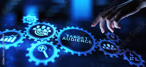 Target audience customer segmentation marketing strategy concept on virtual screen. photo