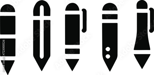 Pen simple icon set. Pen symbol collection. Vector illustration