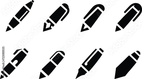 Pen simple icon set. Pen symbol collection. pen Vector illustration.