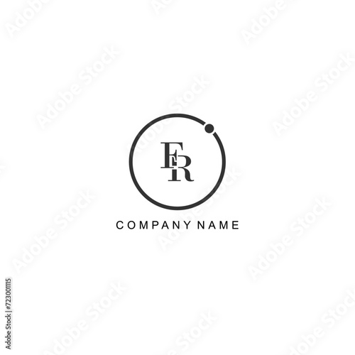 Initial FR letter management label trendy elegant monogram company