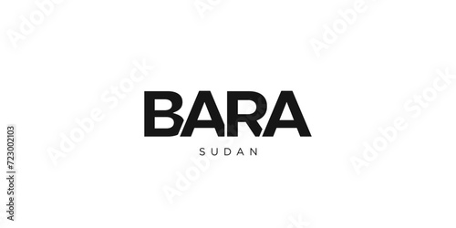 Bara in the Sudan emblem. The design features a geometric style, vector illustration with bold typography in a modern font. The graphic slogan lettering.