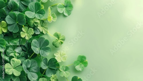 Saint Patrick's Day celebration background animation. Video with copy space for text. photo