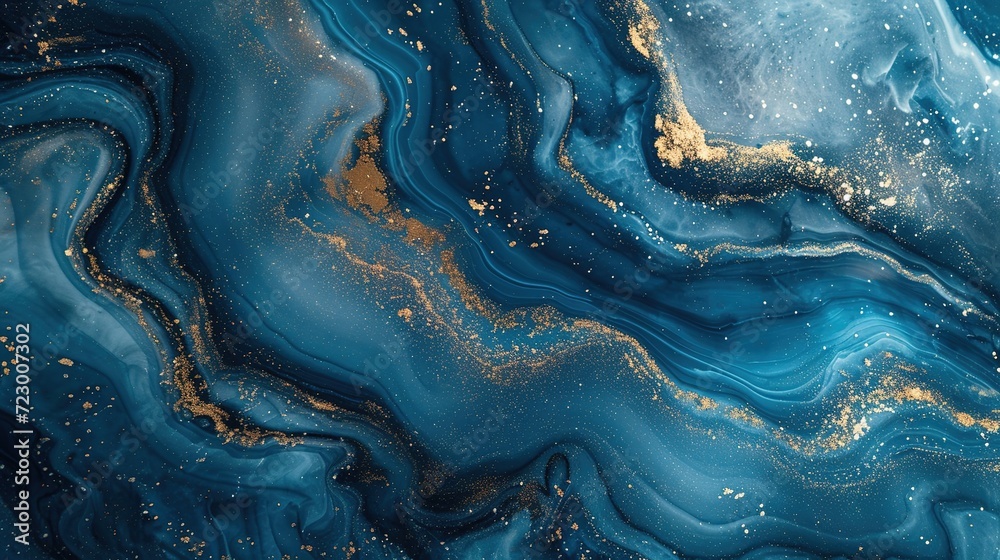 Beautiful blue and gold abstract ocean. Beautiful blue and gold abstract ocean.
