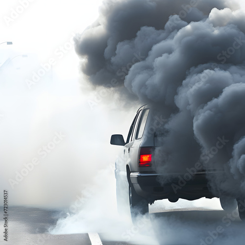 Air pollution from vehicular exhaust isolated on white background, photo, png
 photo