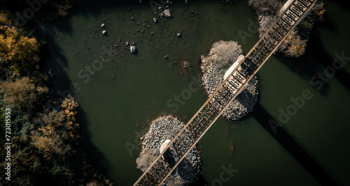 Aerial Landscape of the guadiana river valley in alentejo