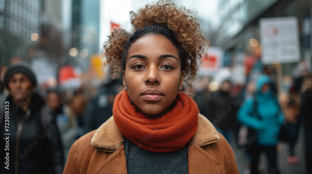 Woman With Curly Hair Wearing a Scarf and Engaging in Self-care for Mental Health Woman With Curly Hair Wearing a Scarf and Engaging in Self-care for Mental Health
