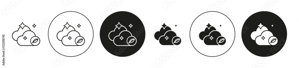 Clean Air flat line icon collection. Clean Air set in black and white color vector Clean Air flat line icon collection. Clean Air set in black and white color vector
