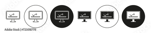 Motion Graphics flat line icon collection. Motion Graphics set in black and white color vector