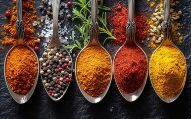 Papier peint photo Cuisine diverse_spice_is_ready_to_be_consumed  © Tungbackground