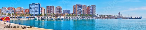 Malaga Port panorama, Spain