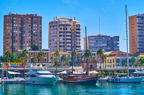 The sail yachts in Malaga Port, Spain
