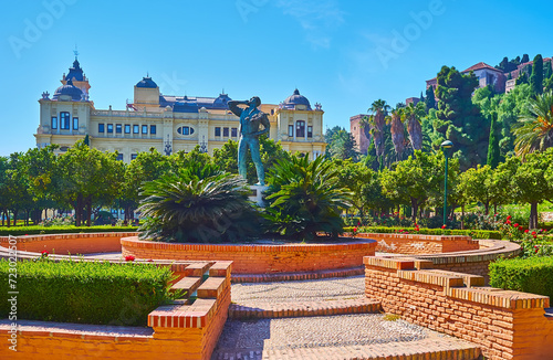 Biznaguero monument in garden of Malaga, Spain photo