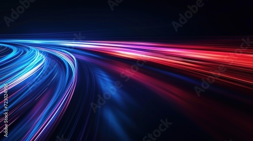 motion blur of speed bright lines on a dark background.