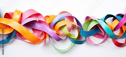 A lively assortment of ribbons, shapes, streaks, waves, curves, and swirls bursting with color and movement.