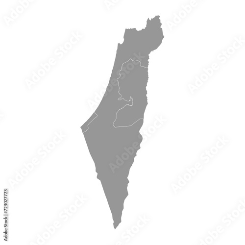 Palestine map with administrative divisions. Vector illustration.