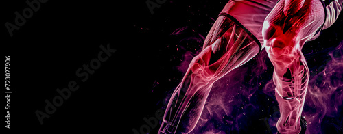 Cruciate knee ligament injury in a soccer player. Space for text	