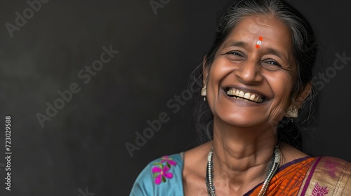Smiley Indian Woman, Radiating Joy in a Medium Shot