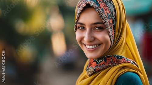 Smiling Islamic Girl, Capturing Cultural Diversity and Joy