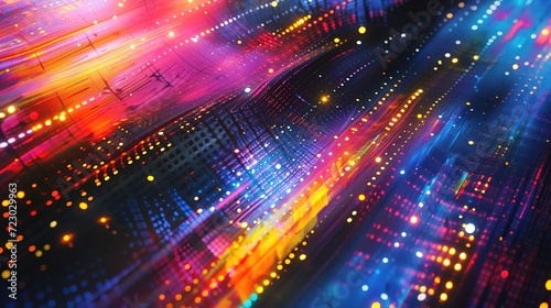 LED panel artwork in an abstract style.