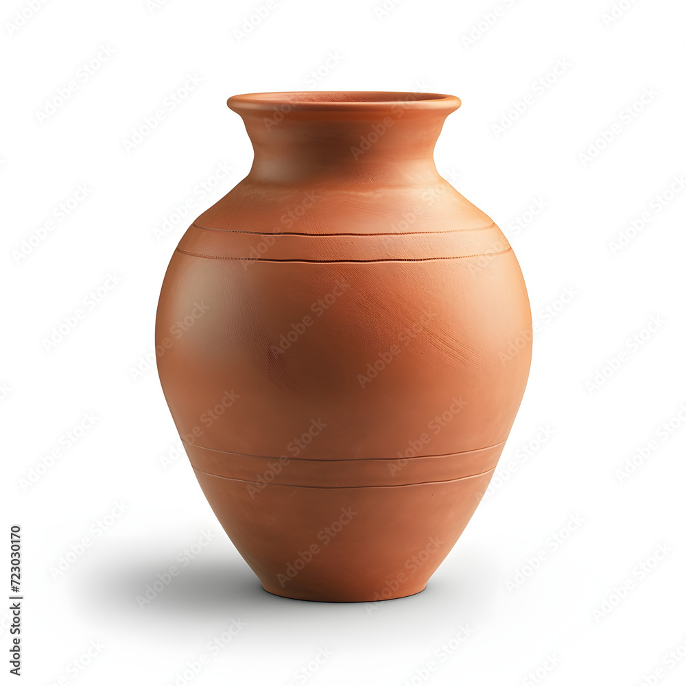 Handmade pottery isolated on white background, hyperrealism, png

