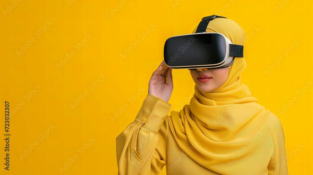 Futuristic Hijabi, Immersive Experience with VR Glasses