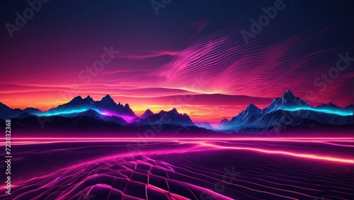 Aesthetic Minimalist Wallpaper  Sunrise over Mountains  using Generative ai