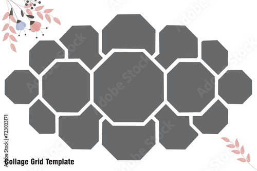 15 photo collage template. vector illustration  new collections