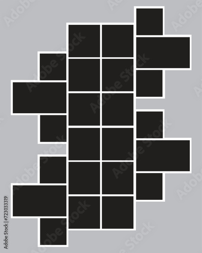 24 photo collage template. vector illustration, new collections