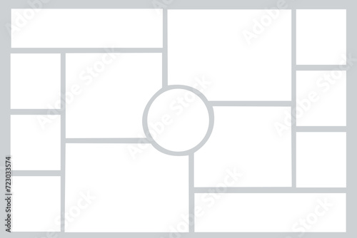 13 photo collage template. vector illustration, new collections