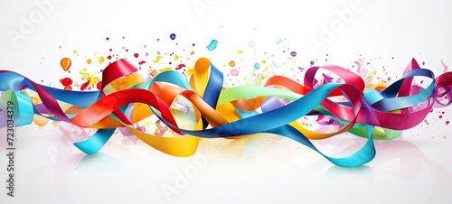 Vibrant ribbons, shapes, streaks, waves, curves, and swirls of color creating a dynamic and captivating display.