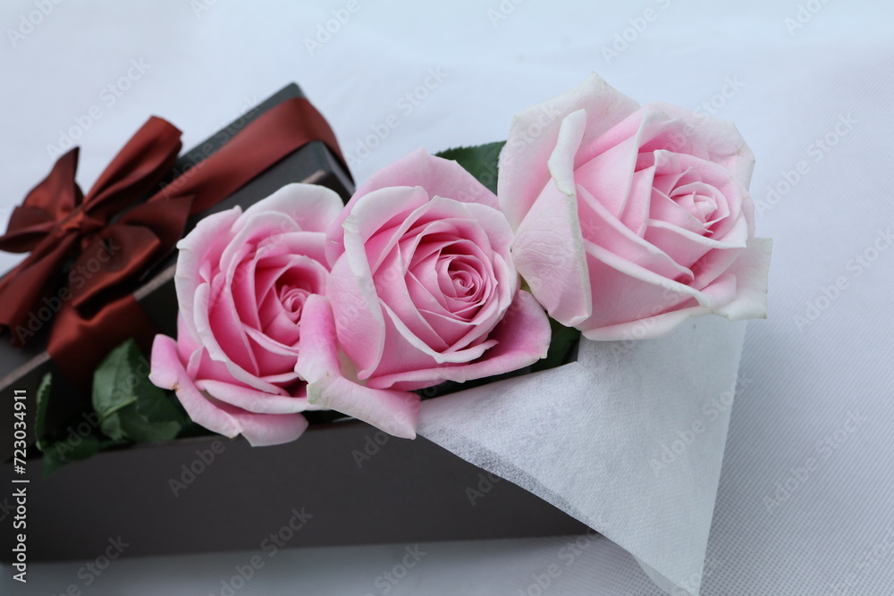 Flowers gift put in a box Flowers gift put in a box
