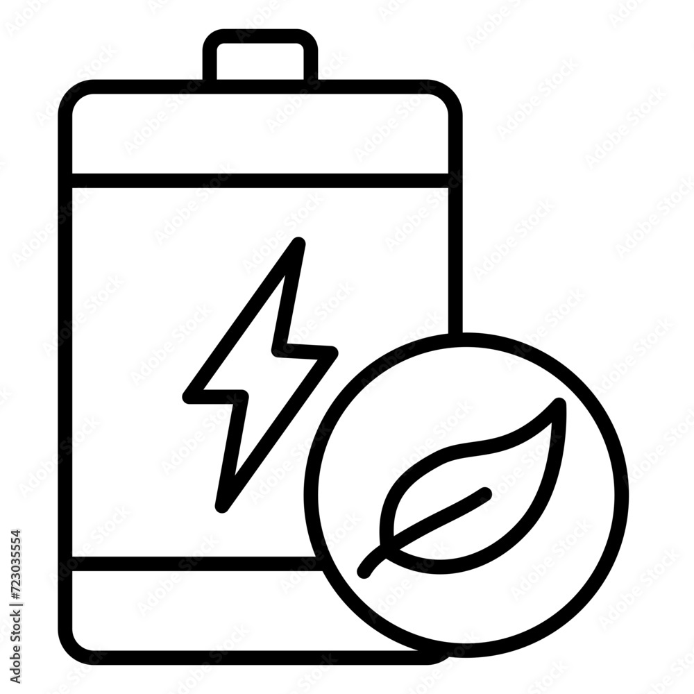 Eco friendly battery icon with leaves Eco friendly battery icon with leaves