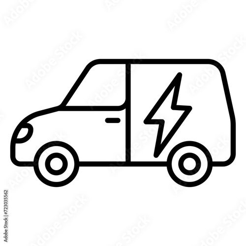 Electric car icon for environmentally friendly vehicles