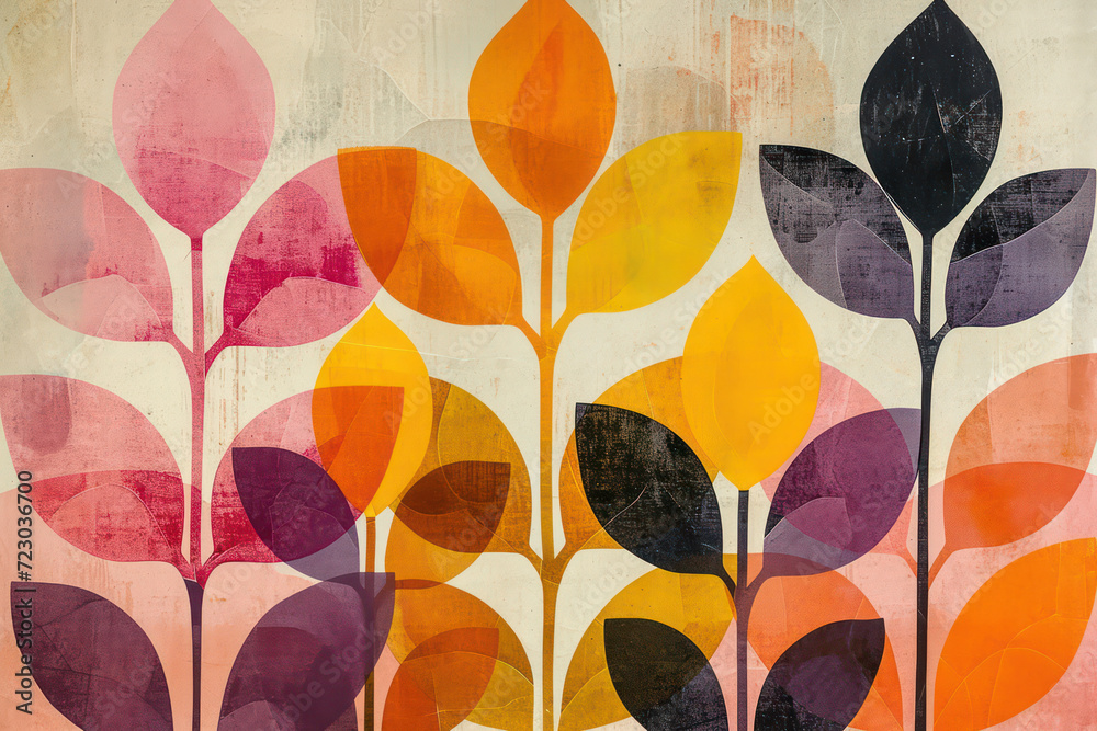 Autumn Harmony: Colorful Seamless Leaf Pattern on Nature-inspired Wallpaper Autumn Harmony: Colorful Seamless Leaf Pattern on Nature-inspired Wallpaper