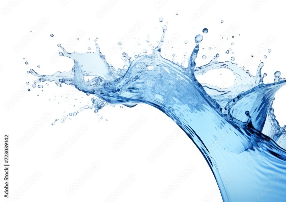 Obraz premium A high-speed photograph capturing the dramatic effect of water splashing onto a pristine white background.