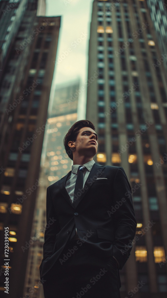 businessman in the city. Generative AI businessman in the city. Generative AI