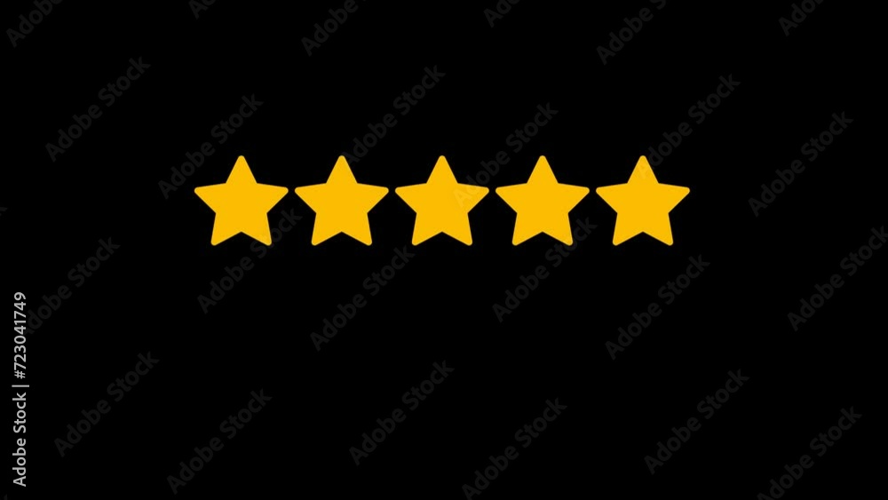 5 star Review Animation with transparent background 5 star Review Animation with transparent background