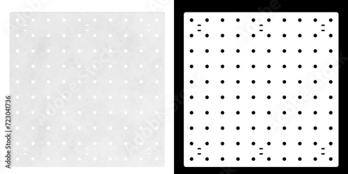 Wallpaper Mural 3D rendering illustration of a pegboard Torontodigital.ca