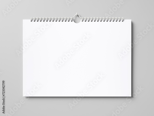 Horizontal wall calendar mockup