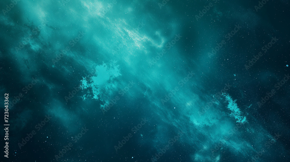 Fototapeta premium Teal Particle Mist Abstract Background