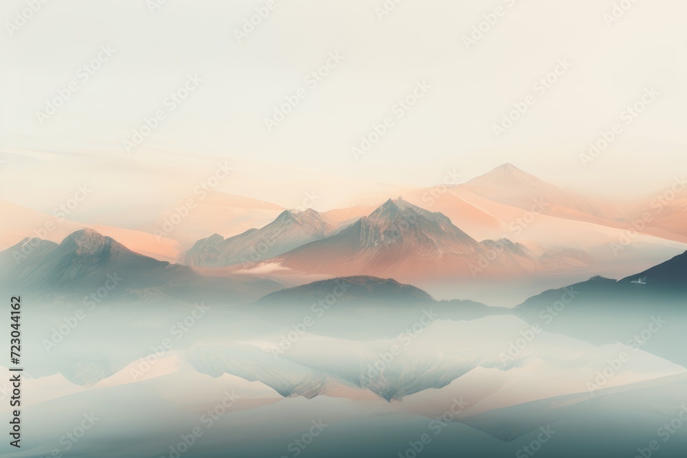 A realistic painting capturing a snow-capped mountain range stretching across the horizon under a clear blue sky. A realistic painting capturing a snow-capped mountain range stretching across the horizon under a clear blue sky.