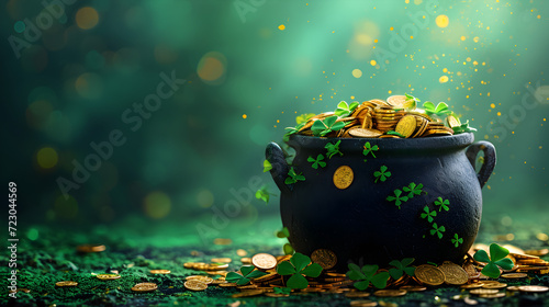 pot of gold with coins, generative ai